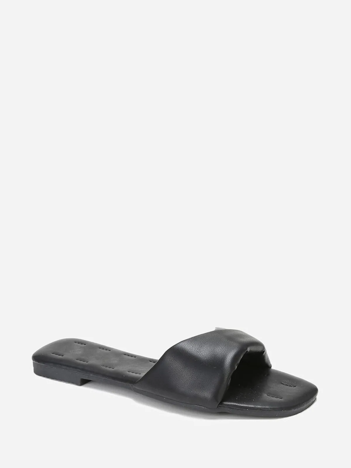 La Modeuse Mules plates à bride torsadée en simili Noir