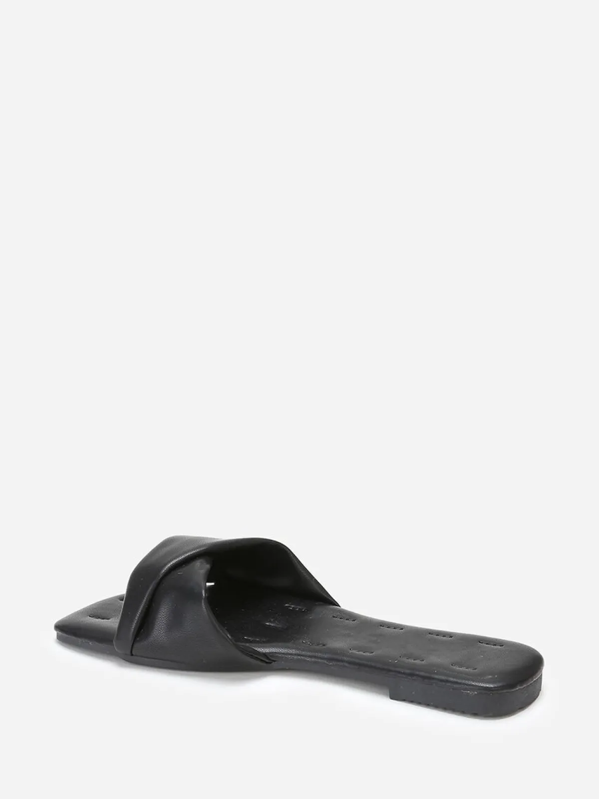 La Modeuse Mules plates à bride torsadée en simili Noir