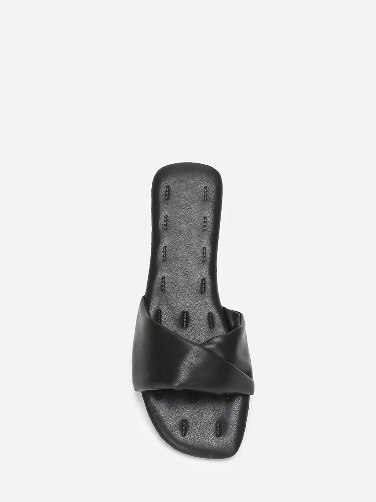 La Modeuse Mules plates à bride torsadée en simili Noir