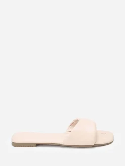 Discount La Modeuse Mules plates à bride torsadée en simili Beige