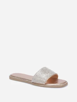 Sale La Modeuse Mules plates à strass Dorérose