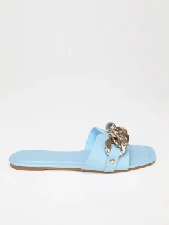 Discount La Modeuse Mules plates  avec chaîne Bleu