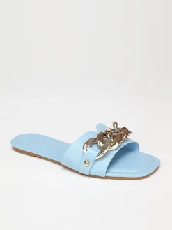 Discount La Modeuse Mules plates  avec chaîne Bleu