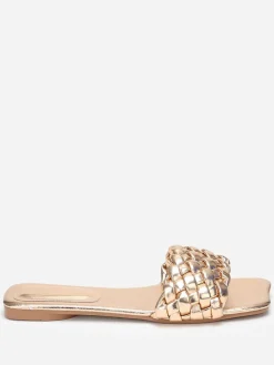 New La Modeuse Mules plates carrées à bride tressée Dorérose