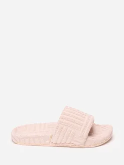 Outlet La Modeuse Mules plates  en tissu éponge Beige