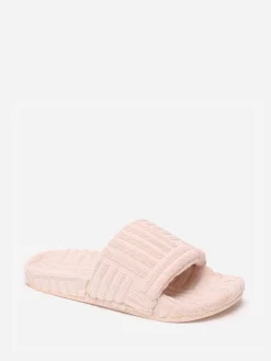 Outlet La Modeuse Mules plates  en tissu éponge Beige