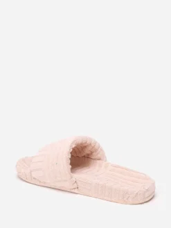 Outlet La Modeuse Mules plates  en tissu éponge Beige