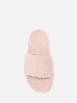 Outlet La Modeuse Mules plates  en tissu éponge Beige
