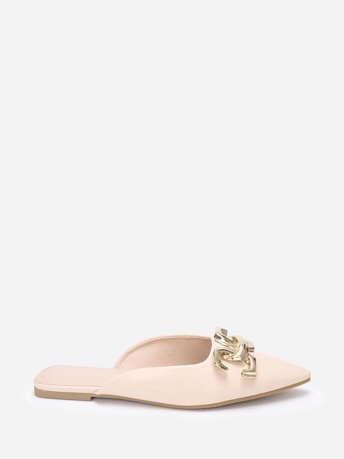 Clearance La Modeuse Mules pointues à boucle Beige