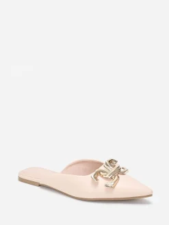 Clearance La Modeuse Mules pointues  à boucle Beige
