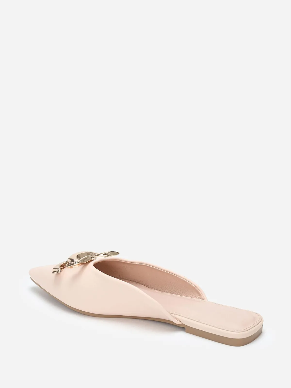 Clearance La Modeuse Mules pointues à boucle Beige