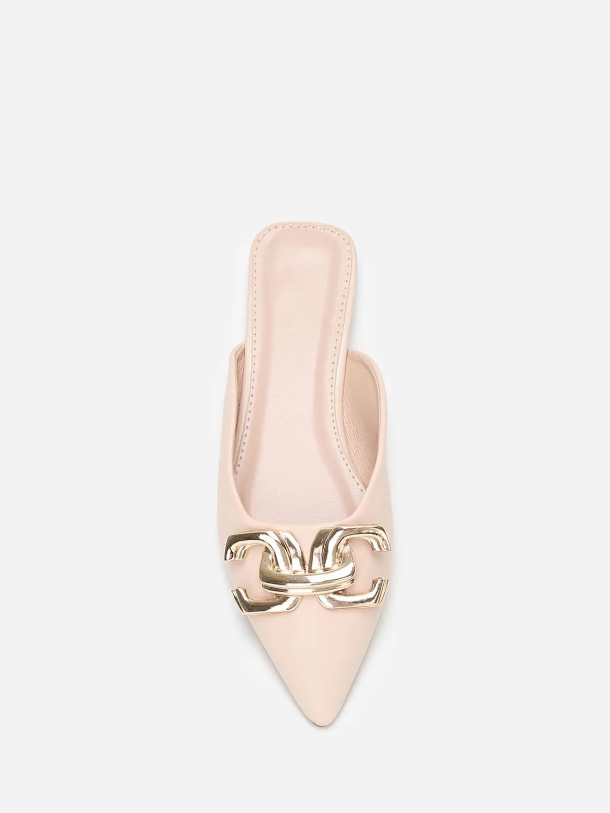 Clearance La Modeuse Mules pointues à boucle Beige