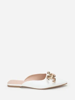 Outlet La Modeuse Mules pointues  à boucle Blanc