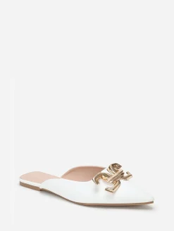 Outlet La Modeuse Mules pointues  à boucle Blanc