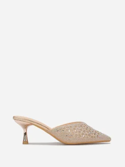 Hot La Modeuse Mules pointues et ajourées à strass Dorérose