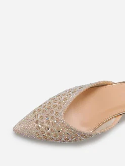 Hot La Modeuse Mules pointues et ajourées à strass Dorérose