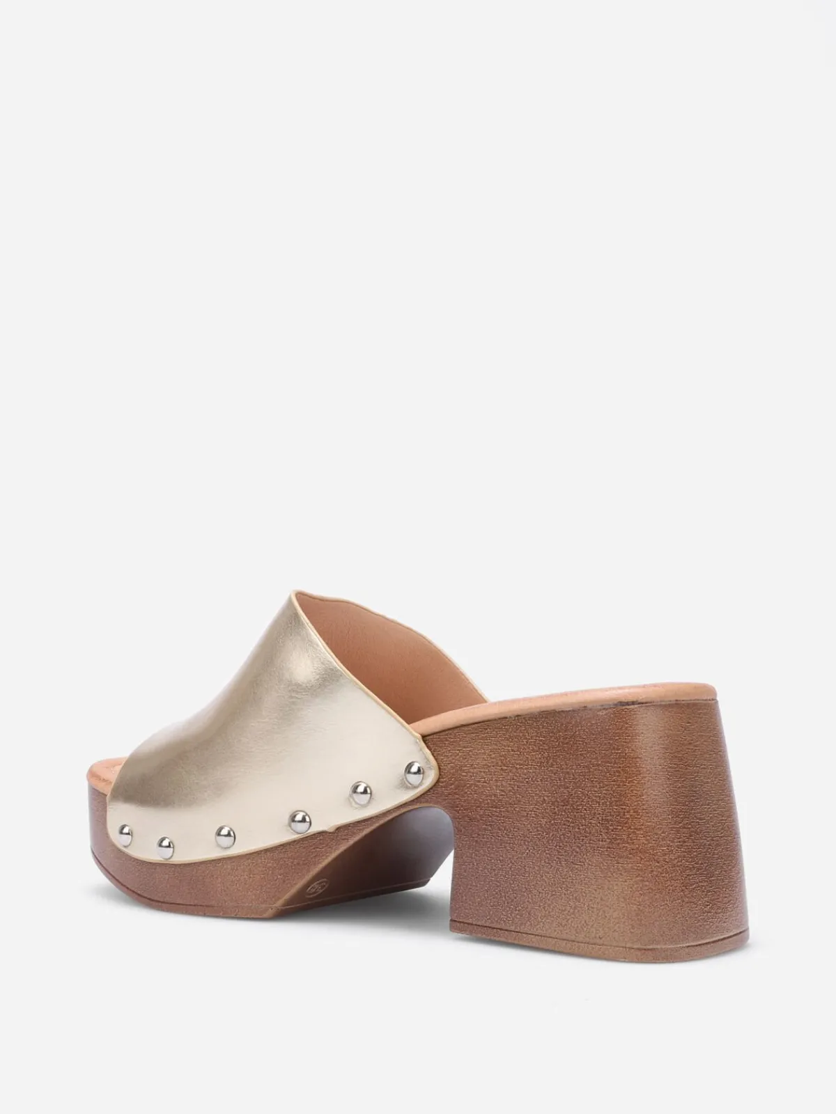 Best La Modeuse Mules sabots cloutées à plateforme Doré