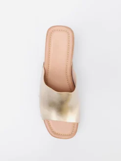 Best La Modeuse Mules sabots cloutées à plateforme Doré