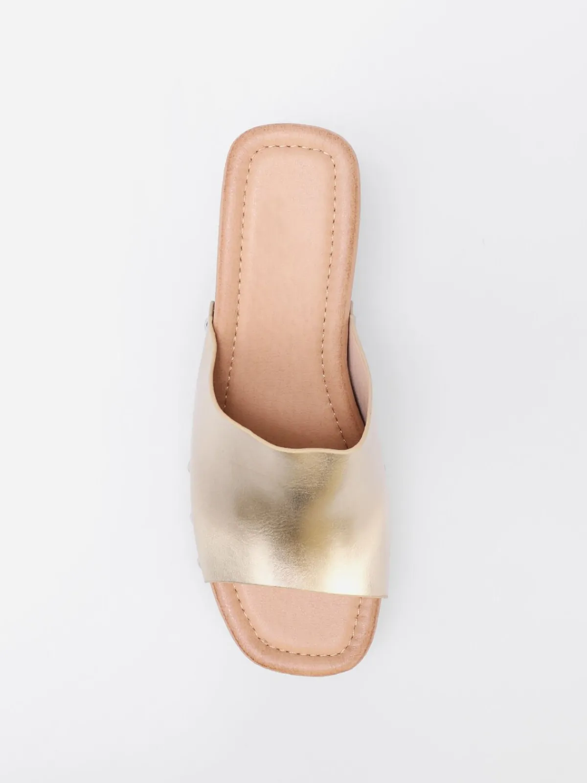 Best La Modeuse Mules sabots cloutées à plateforme Doré