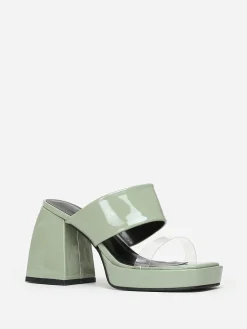 Hot La Modeuse Mules style babies  vernies Vert