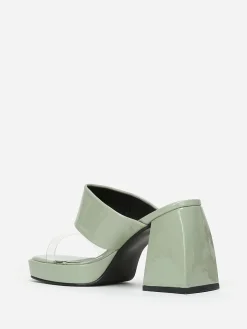 Hot La Modeuse Mules style babies  vernies Vert