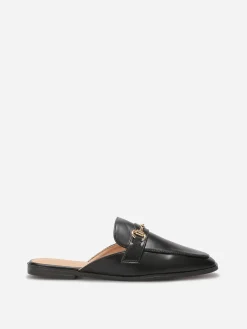 New La Modeuse Mules style mocassin et mors doré Noir