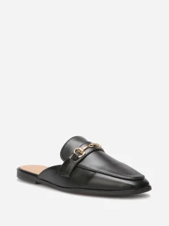 New La Modeuse Mules style mocassin et mors doré Noir