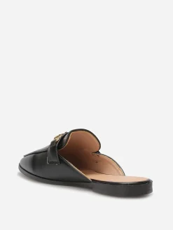 New La Modeuse Mules style mocassin et mors doré Noir