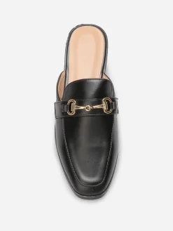 New La Modeuse Mules style mocassin et mors doré Noir