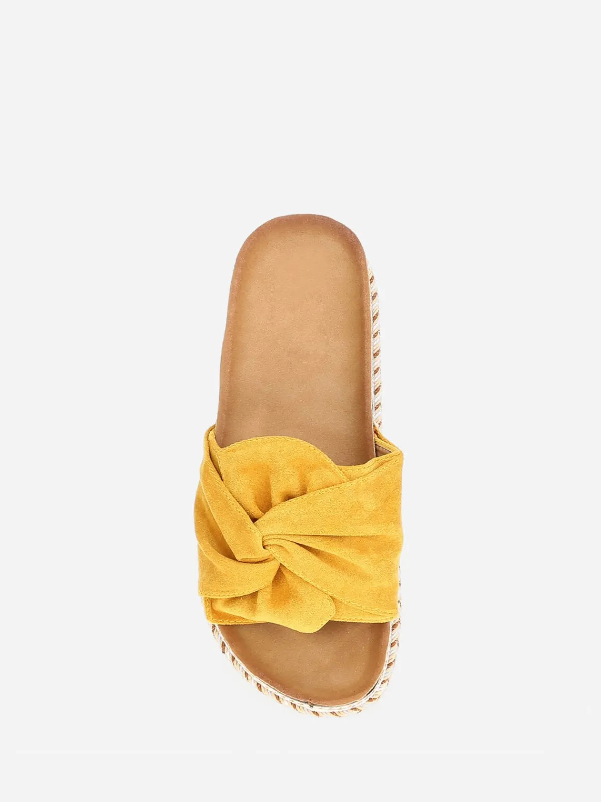 Online La Modeuse Mules suédine à plateforme motif ethnique Jaune