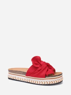 New La Modeuse Mules  suédine à plateforme motif ethnique Rouge