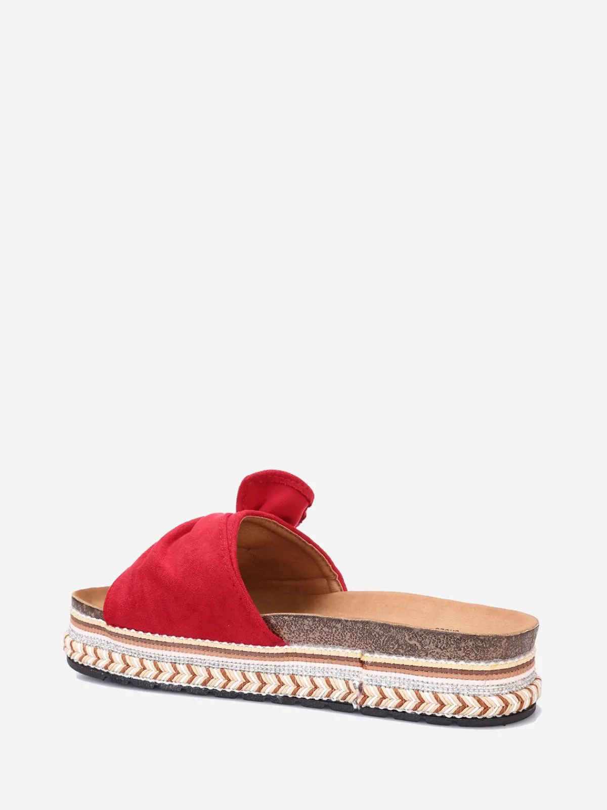 New La Modeuse Mules suédine à plateforme motif ethnique Rouge