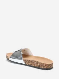 Best La Modeuse Mules  vernies à semelle effet liège Argenté