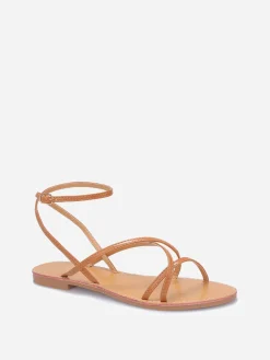 Online La Modeuse Nu-pieds à brides fines Camel