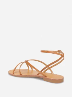 Online La Modeuse Nu-pieds à brides fines Camel