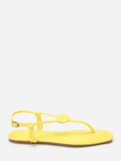 Sale La Modeuse Nu-pieds à empiècement rond Jaune