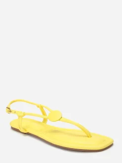 Sale La Modeuse Nu-pieds à empiècement rond Jaune