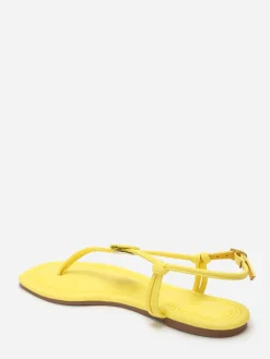 Sale La Modeuse Nu-pieds à empiècement rond Jaune