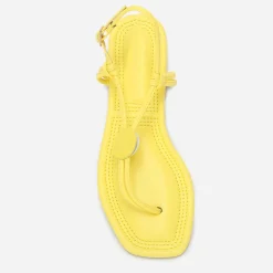 Sale La Modeuse Nu-pieds à empiècement rond Jaune