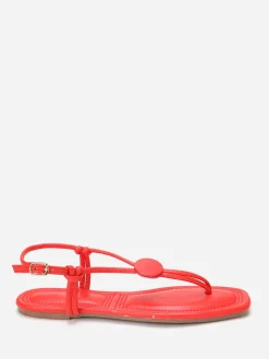 Online La Modeuse Nu-pieds à empiècement rond Rouge