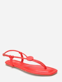 Online La Modeuse Nu-pieds à empiècement rond Rouge