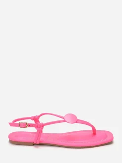 New La Modeuse Nu-pieds à empiècement rond Fuchsia