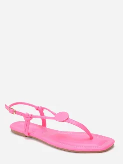 New La Modeuse Nu-pieds à empiècement rond Fuchsia