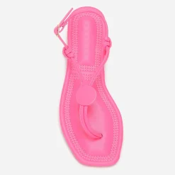 New La Modeuse Nu-pieds à empiècement rond Fuchsia