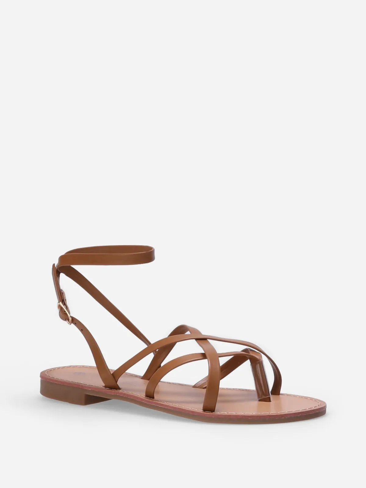 New La Modeuse Nu-pieds à fines brides croisées Camel