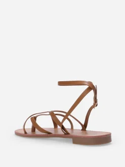 New La Modeuse Nu-pieds à fines brides croisées Camel