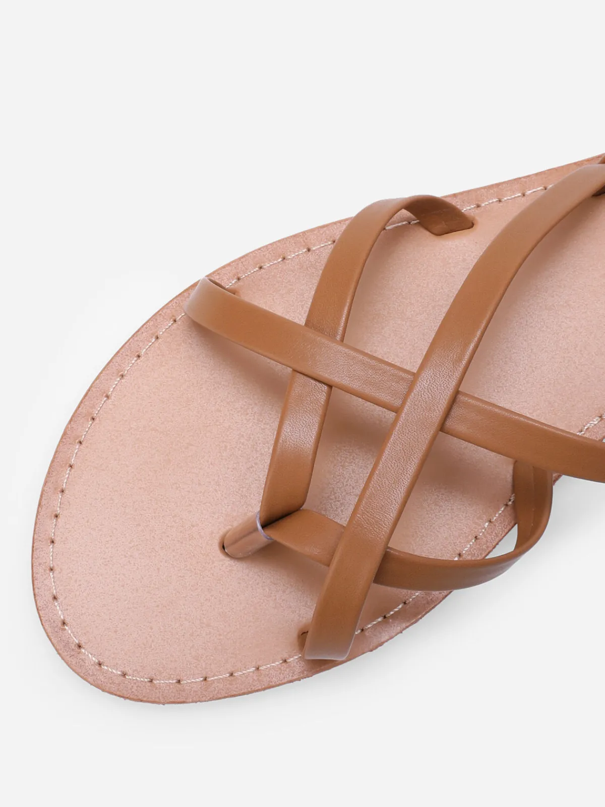 New La Modeuse Nu-pieds à fines brides croisées Camel