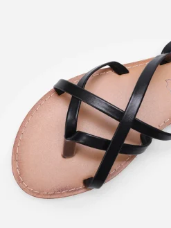 Online La Modeuse Nu-pieds à fines brides croisées Noir