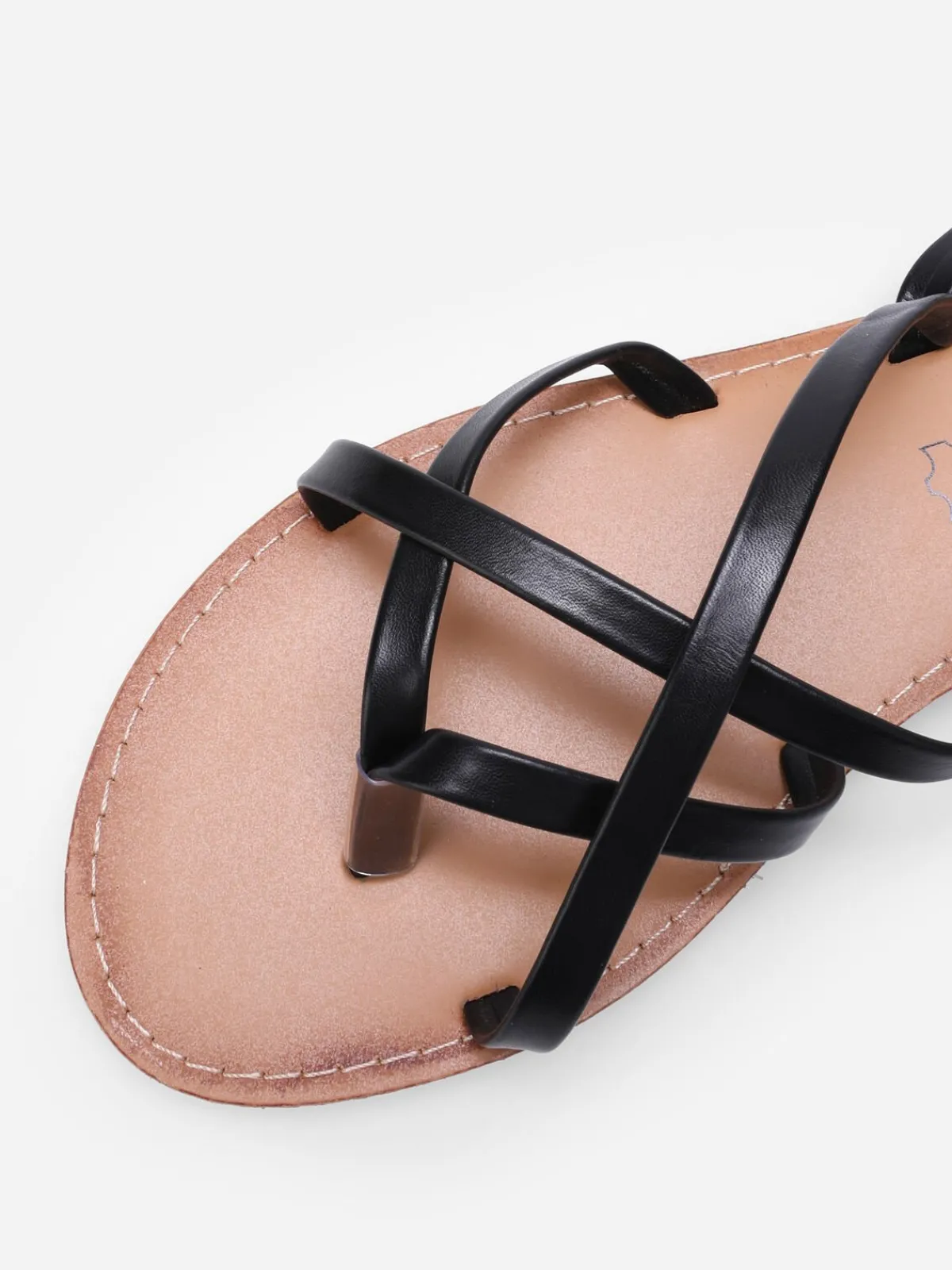 Online La Modeuse Nu-pieds à fines brides croisées Noir
