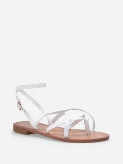 Hot La Modeuse Nu-pieds à fines brides croisées Blanc
